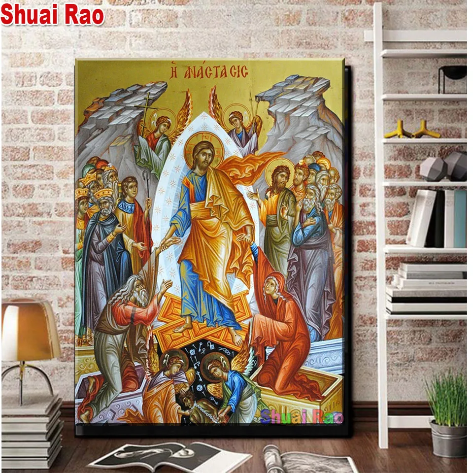 Diamond painting full square round drill 5d Archangel Michael 3d diamond embroidery icon orthodox Gift home decor poured glue