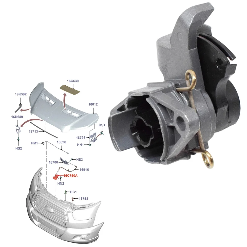 

Bonnet Catch Release As Picture Shown Hood Latch Bracket Factory Specification Direct Replacement Stable Performance
