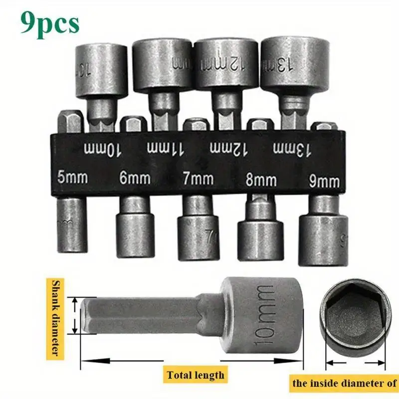 23Pcs/Pack Hex Socket Wrench Set CRV Nut Driver Drill Bits Compatible Electric Screwdriver Power Drill Accessories