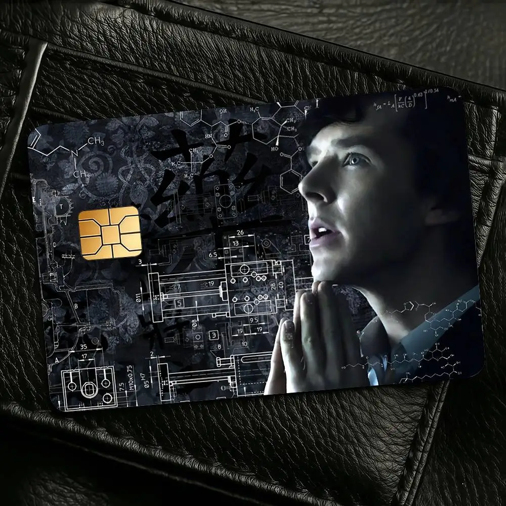 Movie S-Sherlock H-Holmes Credit Skin Cover Card Stickers 4PCS Film Bus Pass Front Decoration Bank Debit Waterproof