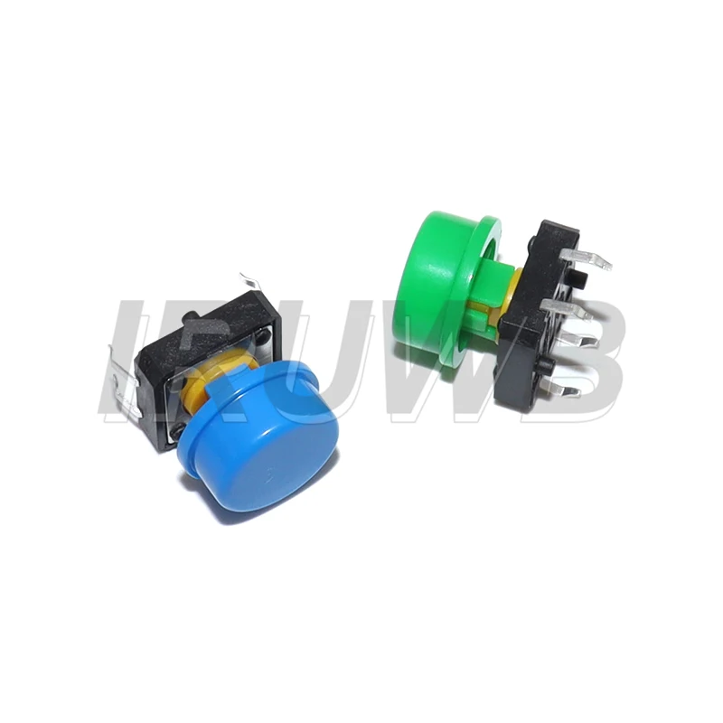 20PCS 12*12*7.3MM Micro Switch Button + (20PCS 5 Colors Tact Cap) Tactile Push Button Switch Momentary