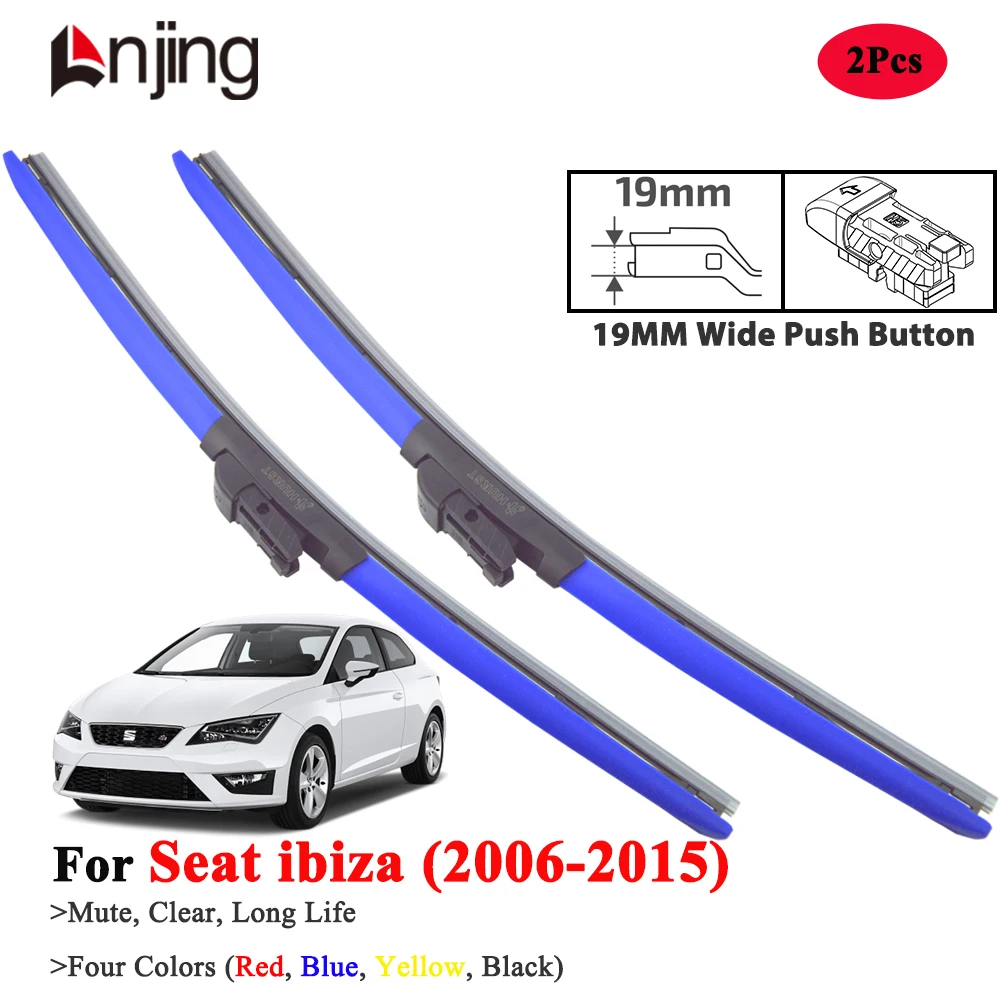 

LNJING Blue Car Windscreen Wiper Blades For Seat Ibiza 6L 6J 2006-2017