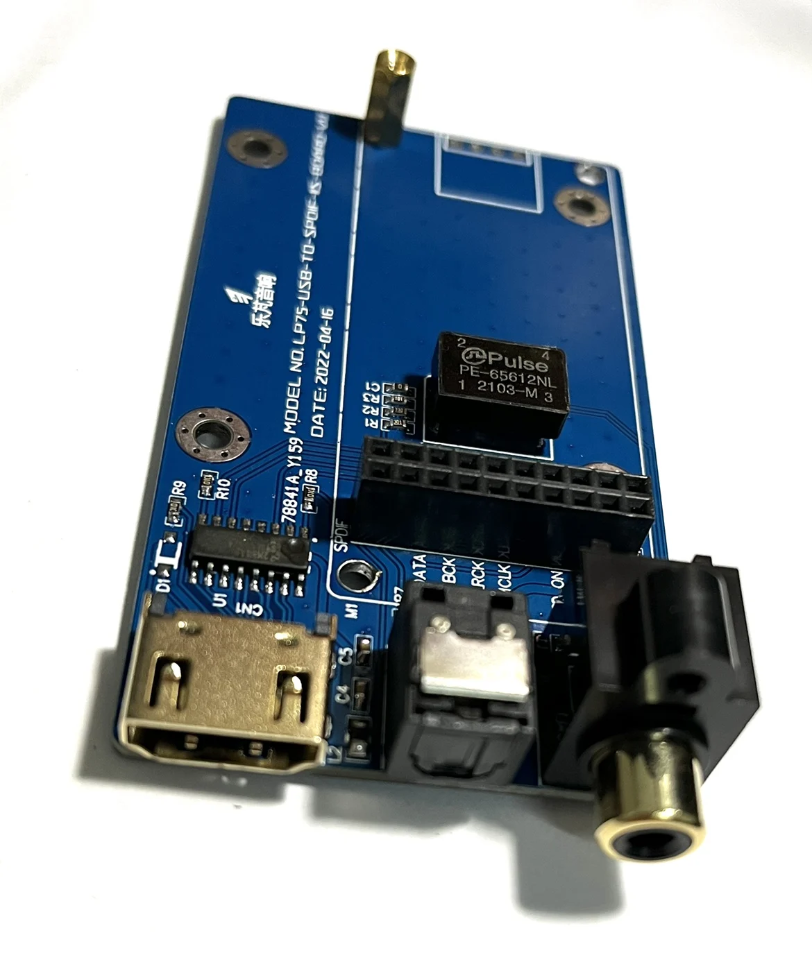 CT7601 USB Interface to Coaxial Fiber IIS Output Transfer Board DSD DOP PCM