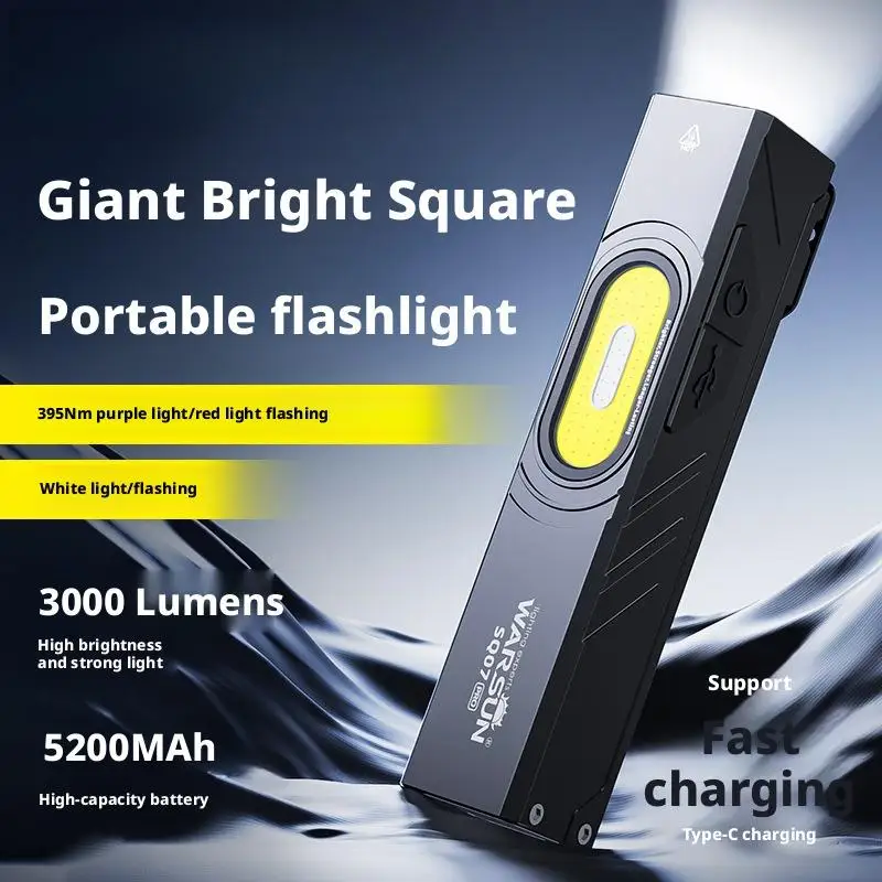 Multi Functional Small Flashlight Convenient Super Bright Rechargeable High Endurance Strong Lamp Magnetic Emergency Work Light