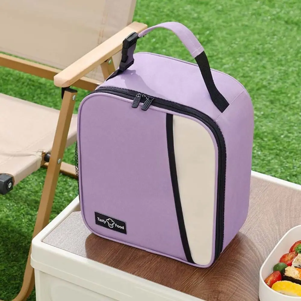 Vertical Insulated Lunch Bag Dopamine color Double Zipper Thermal Insulation Bag Large Capacity Reusable Picnic Bag Office