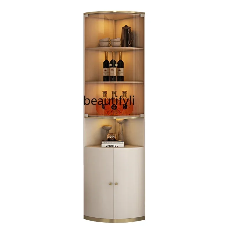 

X Light luxury wine cabinet corner storage paint corner cabinet living room wall solid wood decorative cabinet