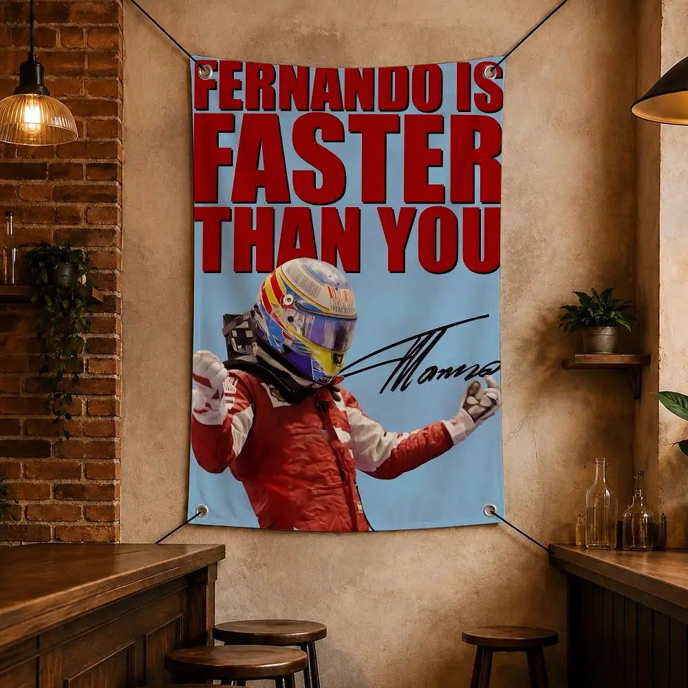 Racer F-Fernando Alonso Spanish Racing Champion Flags Flag for Bedroom Garage Home Bar Gaming Room Dorm Wall Decor Gift