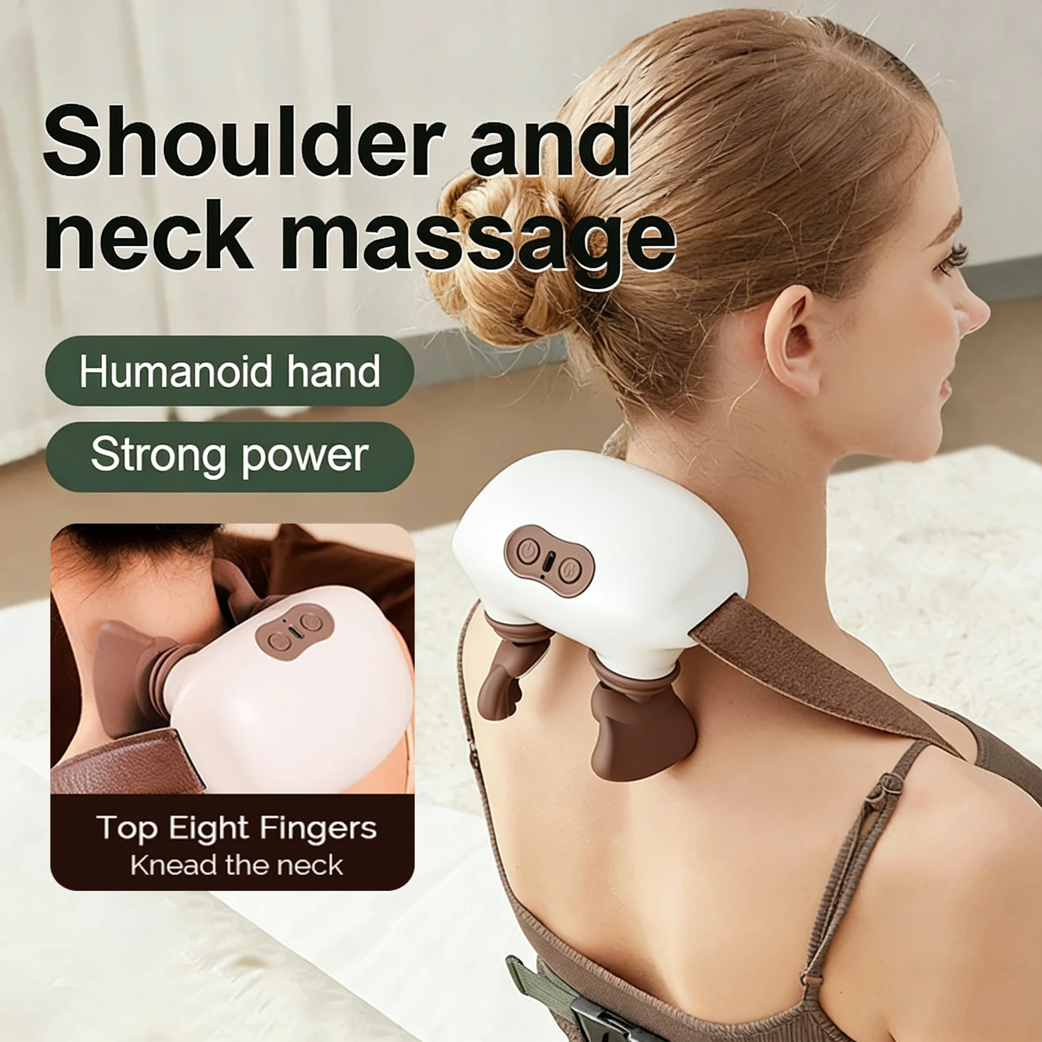 

2026 NEW Finger Neck Shoulder Massager Wireless Neck Cervical Trapezius Kneading Massage Shawl Brushless Motor Neck masajeador