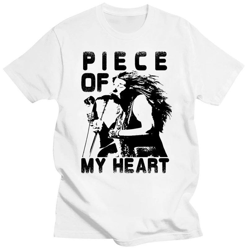 T-SHIRT Uomo Janis Joplin Piece Of My Heart - 100% cotone musica rock - BIANCONew T Shirt Spring Summer