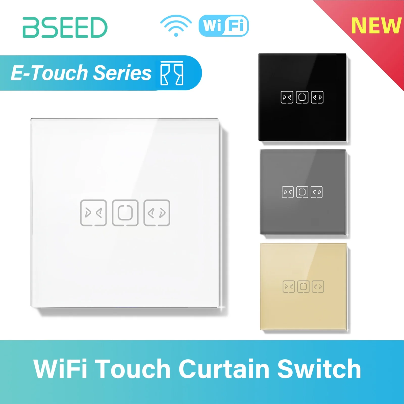 

BSEED WIFI Curtain Switch Smart Tuya Touch Switch Беспроводное управление Curtain Wall Switch Google Alexa Home Smart Life APP E Series