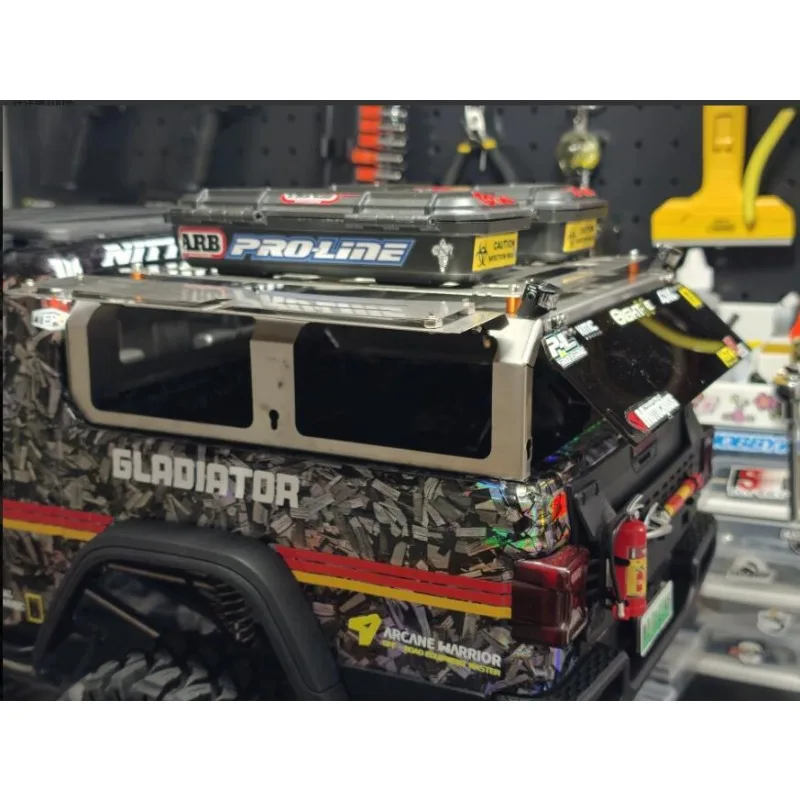 Simulation Metal Roll Cage For 1:7 RLAARLO JK07 Crawler, No Drilling Installation, Window Struts Allow Adjustable Opening Angle