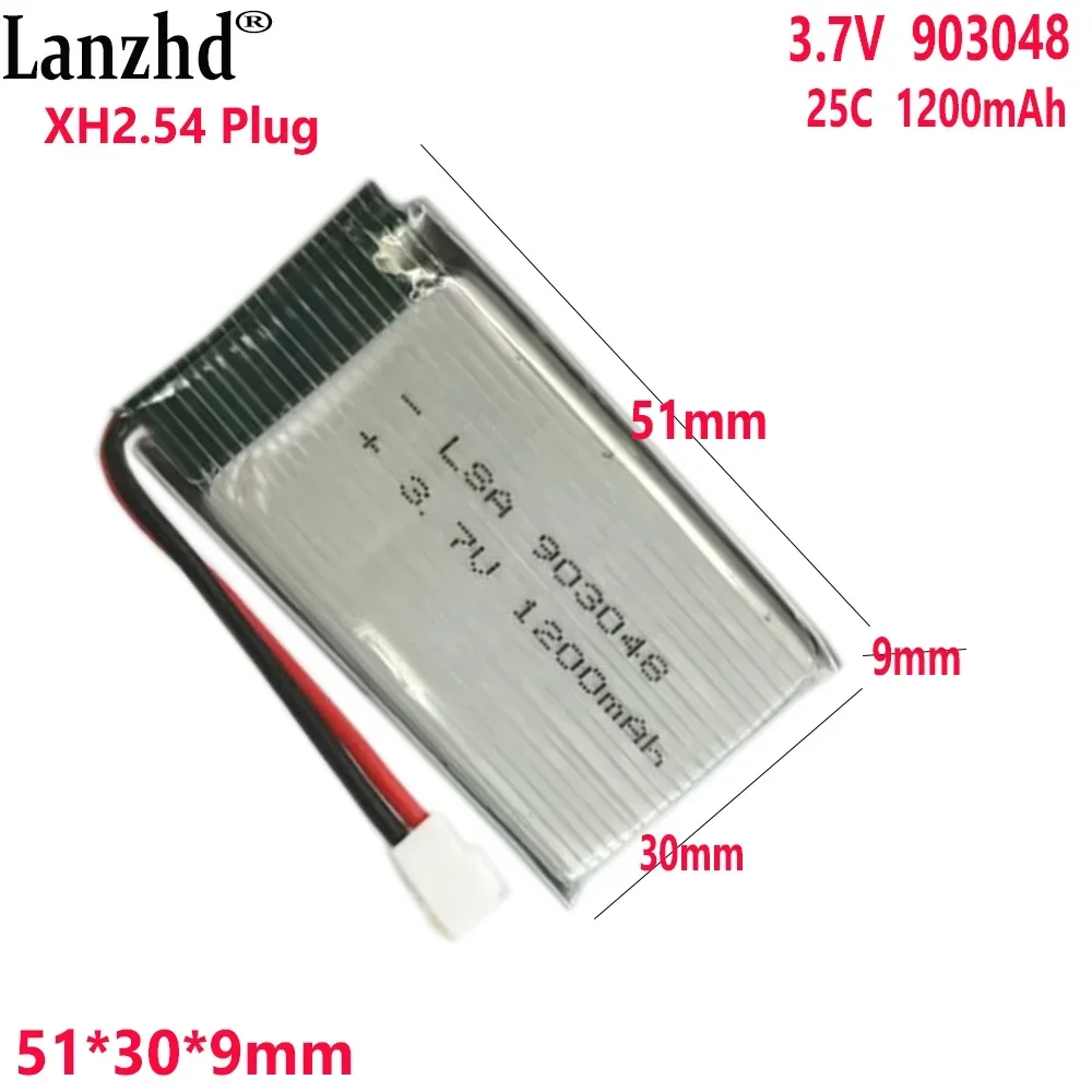 

3.7V Li polymer battery 25C 1200mAh For Remote control quadcopter UAV lithium battery Model aircraft JJRC H11C H11D XH 2.54 Plug