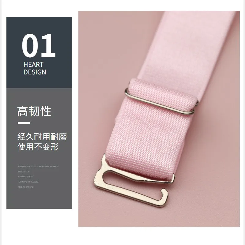 Bra Straps Stainless Steel Loop Fabric Strap Adjustable Line Neck Strap High Spring Candy Color Underwear Elastic Back Straps