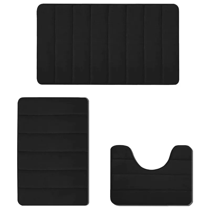 Set van 3 Badkamer Badmat Set Zacht Antislip 2 STKS Geplaveide Mat Badkamerkleed Absorberende Douche Tapijten Wc Deksel Cover Vloer