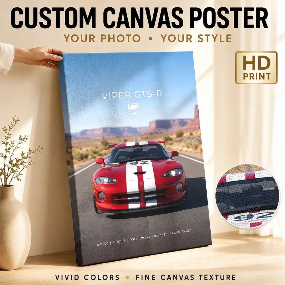 American Viper GTS-R Car Canvas Poster Personalized Photo Realistic Illustration Wall Art For Collector Room Housewarming Gift