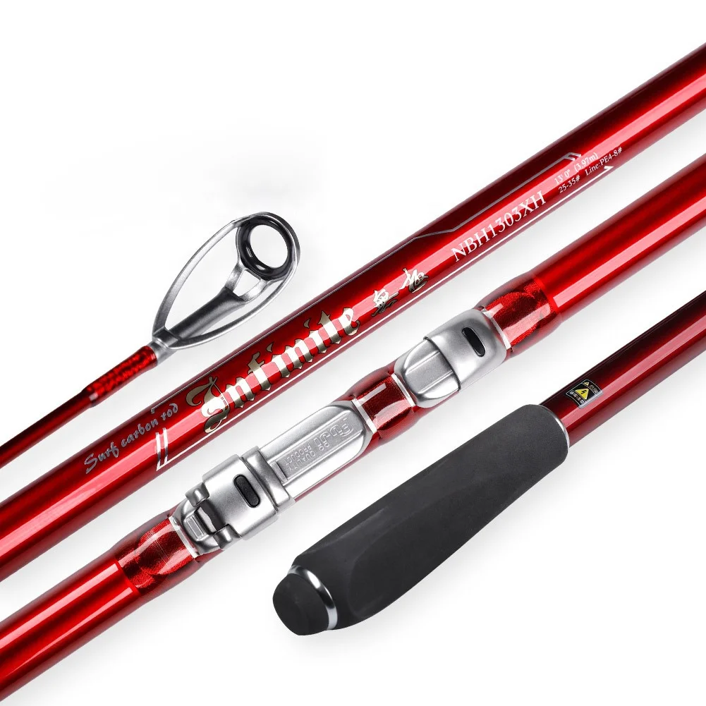 

Surf Fishing Rod Carbon 3 Section 14'0"/4.28M Spinning Long Surf Casting 3 Piece Spinning Surf Rod for Saltwater