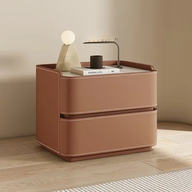 Modern Pine Wood Nightstand with 2 Drawers and Storage Multi-functional Bedroom Furniture