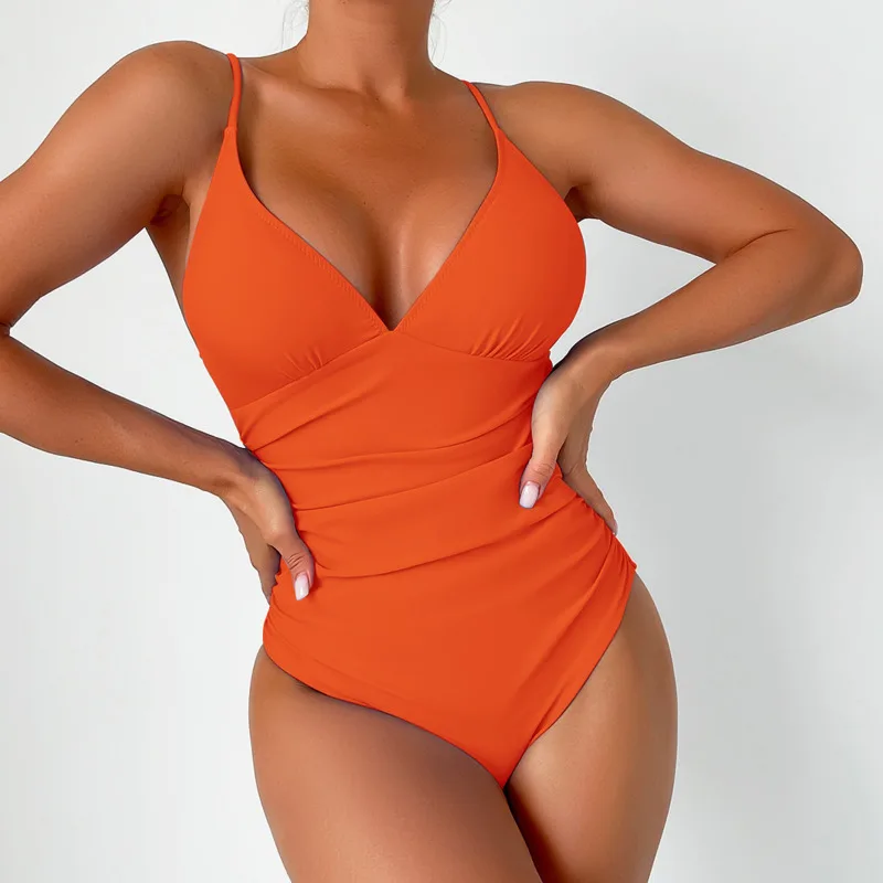 Summer Blue Sexy One Piece Swimsuits Closed Women Swimwear Push Up Swimming Wear Body Bathing Suits Beachwear Pool Bather 2025