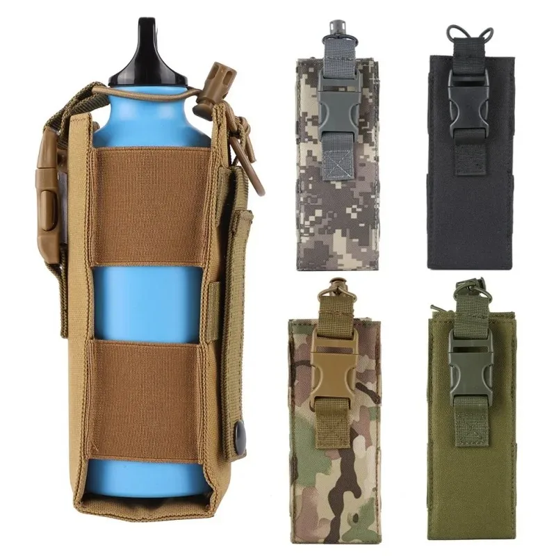 Tactical Water Bottle Bag Nylon Kettle Cover Hanging Waist Pouch Outdoor Hunting Backpack Molle Accessory Travel EDC Pack