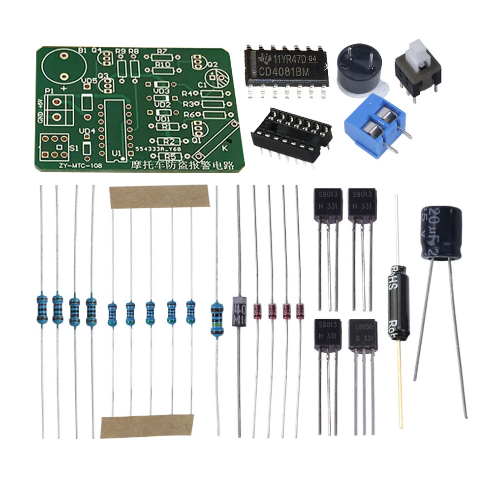 For Motorcycle Anti-theft Vibration Alarm Circuit Module DIY Electronic Kit Soldering Project Practice Component Welding Borad