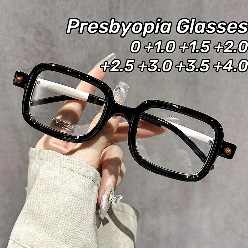 

High-definition Eye Protection Reading Glasses Retro Large Frame Presbyopia Glasses for Men and Women Anti Blue Light Eyewear