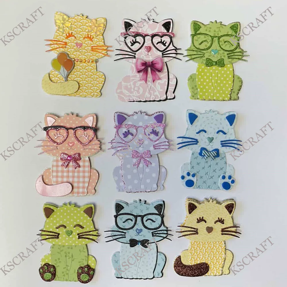 KSCRAFT Cortadores de Papel em Formato de Gatos Fofos para Scrapbooking DIY, Estampagem Decorativa e Cartões DIY