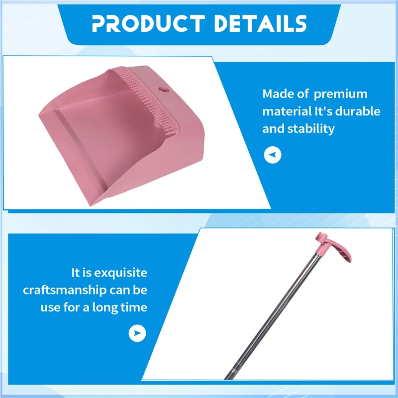 

Y17A Совок, набор метлы, стеклоочиститель для пола, набор для бытовой уборки с длинной ручкой, набор для чистки вестибюля, бытовая кухонная уборка, прочный розовый