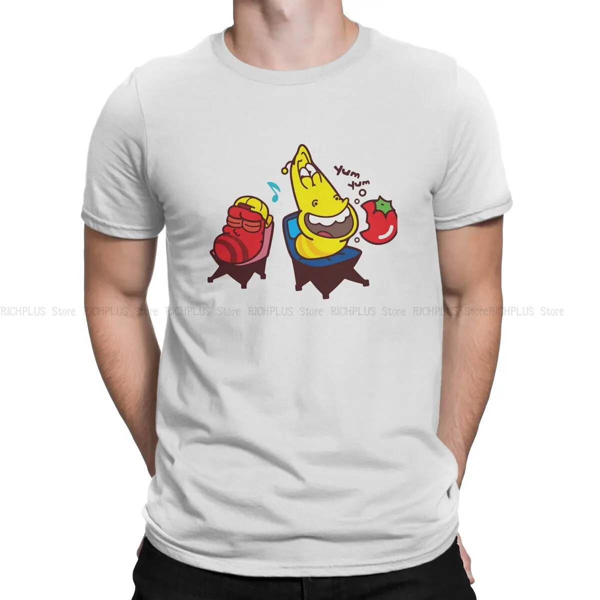 Yum Yum T-Shirt für männliche Larve Cartoon Kleidung Stil T-Shirt weich