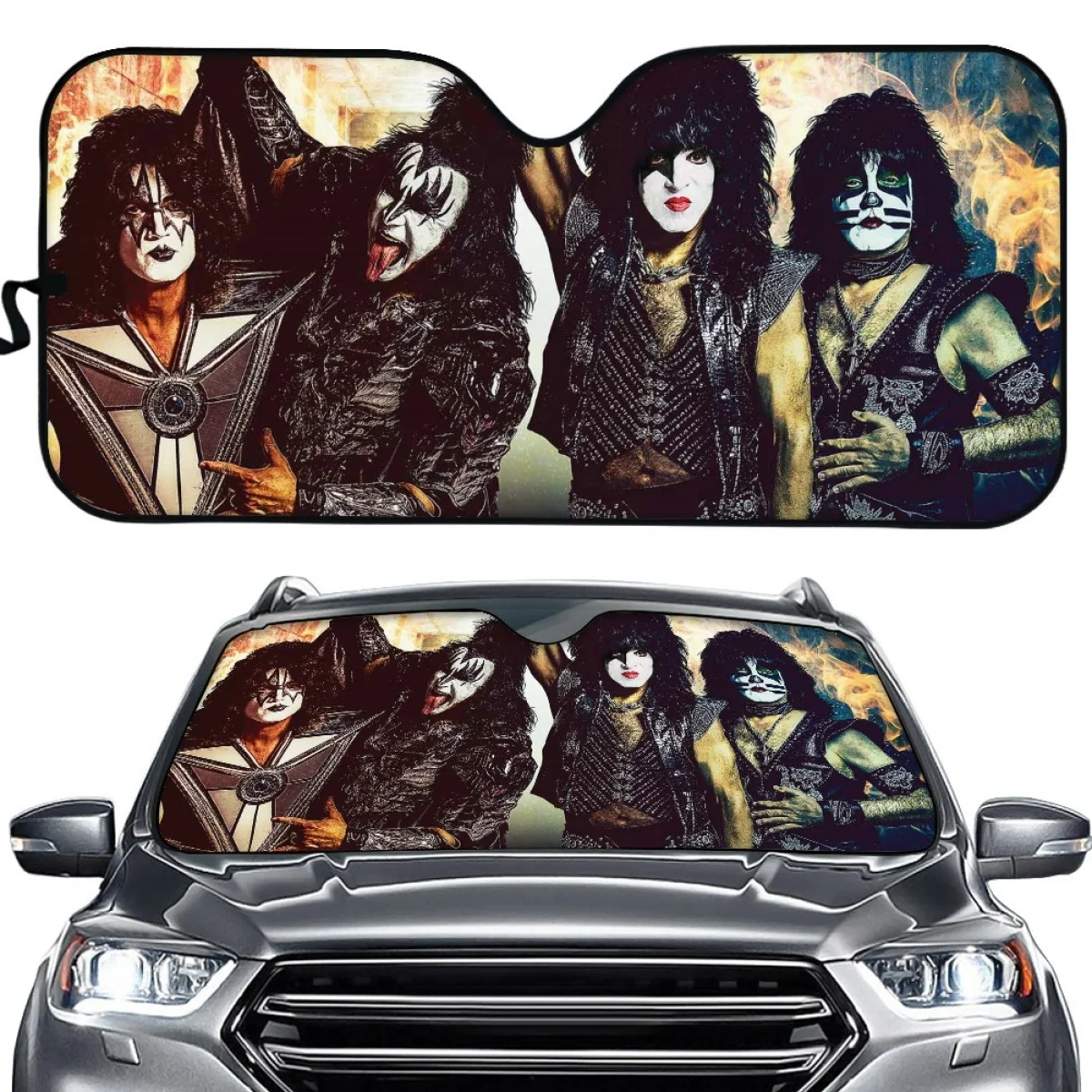 2023 New Universal Car Windshield Sunshade Easy To Intall Kiss Band Car Sun Shade Foldable Auto Accessories Gift for Women Decor