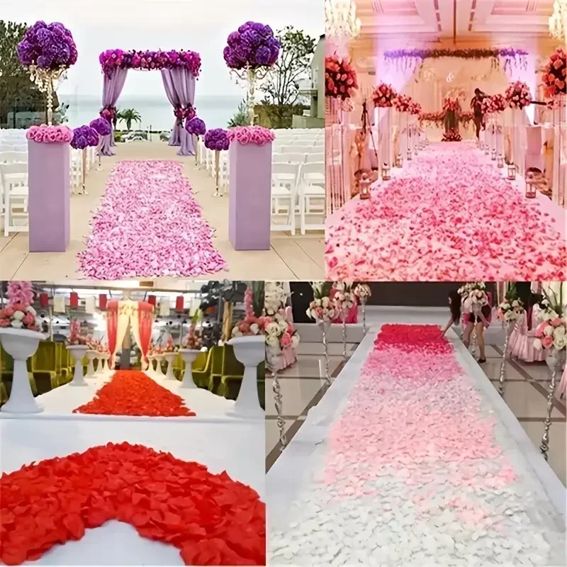 100-5000 Stück Hochwertige Bunte Künstliche Rosenblätter in Rot, Weiß und Gold für Romantische Hochzeiten, Partys und Valentinstag-Dekoration – Detail 4