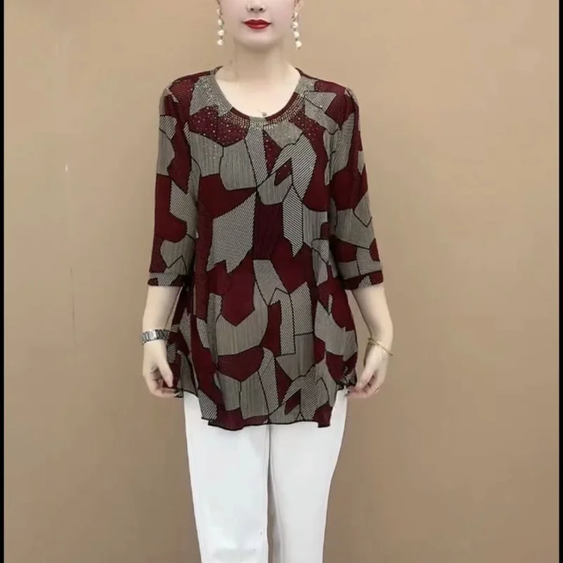 

Новый стильный свободный женский топ с низом плюс толстый для мамы