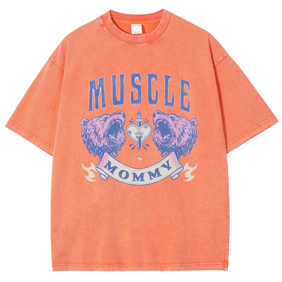 Simple Style Letter Print Women's T-Shirt Fashion Design Crew Neck Wash Denim Top Summer 2024 New Short Sleeve