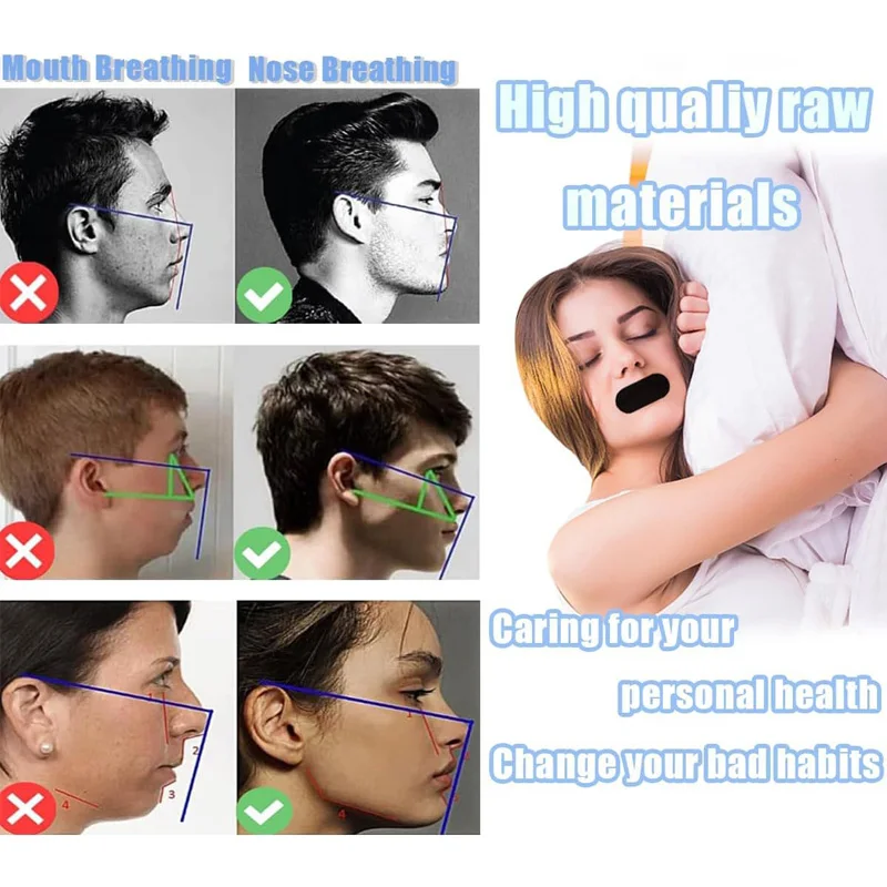 30/60/90 قطعة شريط الفم إبقاء الفم إغلاق مكافحة الشخير الأنف التنفس شرائط المنزل السفر لطيف النوم الشريط تحسين النوم الشخير