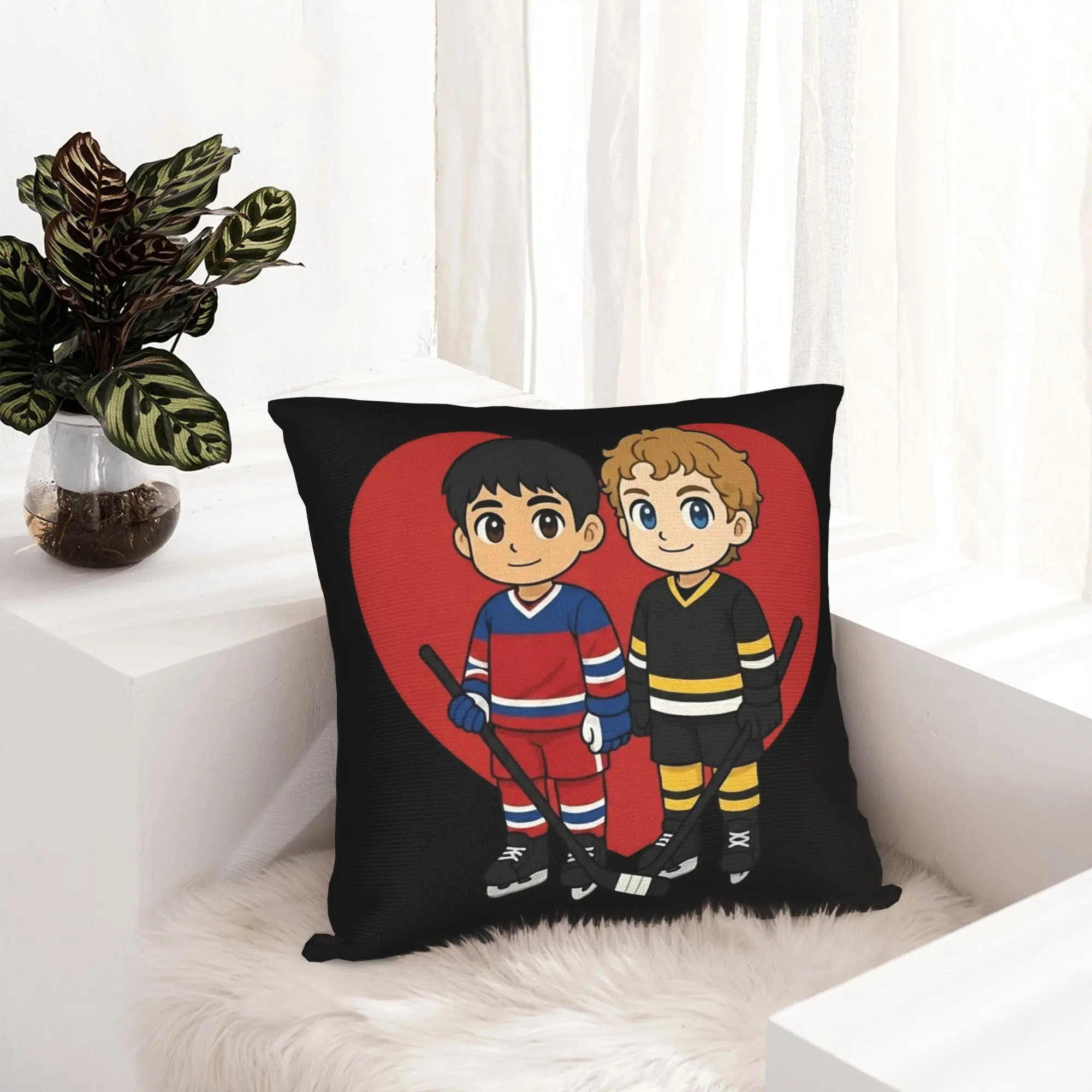 Shane Hollander & Ilya Rozanov Anime Heated Rivalry Pillowcase Cushion Cover Decorations  Throw Pillow Case Cover Home Square