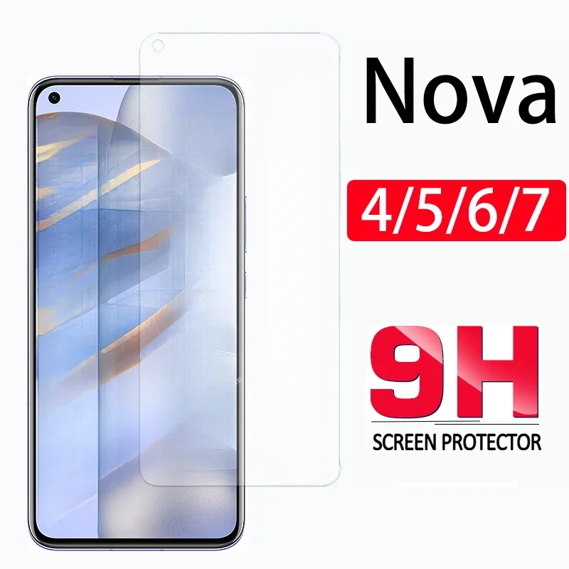 Vetro 9H per Huawei NOVA 7SE 6SE 4E 7i 5i Pro 5 4 accessori per pellicole per telefoni cellulari Nova 6 Se 7 I 5pro Anti-esplosione HD Glas