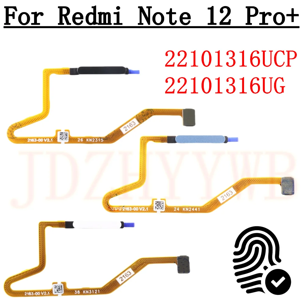 

Home Return Key Ribbon Menu Touch ID Scanner Power Button Fingerprint Sensor Flex Cable For Xiaomi Redmi Note 12 Pro+ 5G