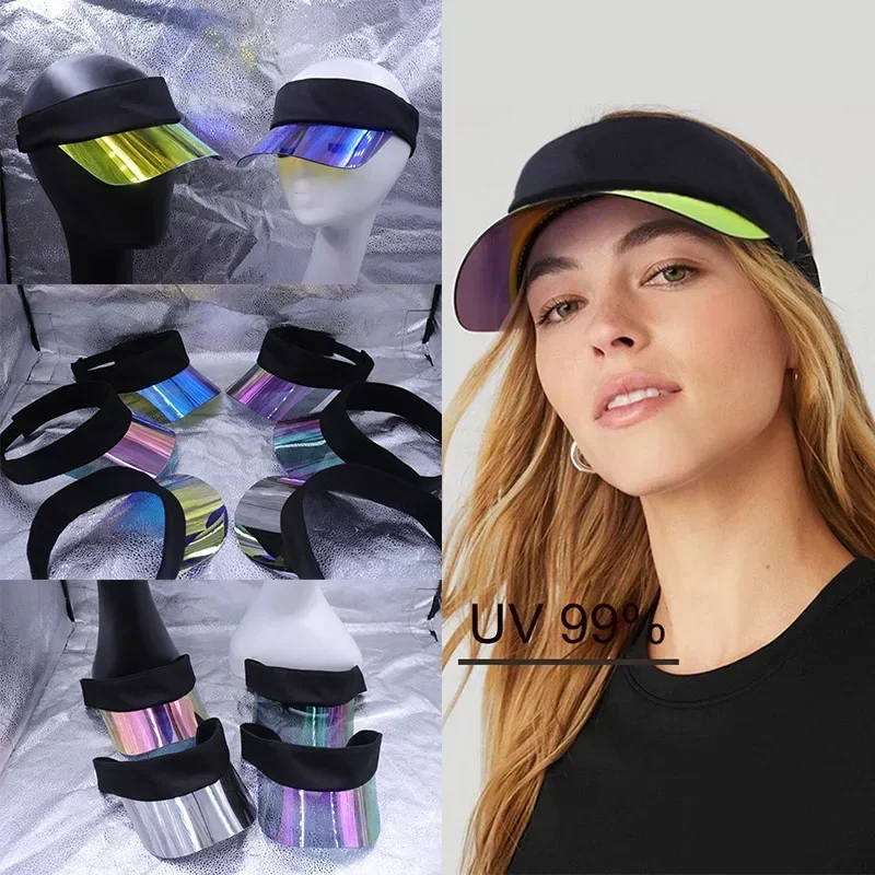 Visor Cap Women Multicolor Yoga Summer Hats Empty Top Outdoor Sport Visors UV Protection Casual Baseball Cap Beach Accessories