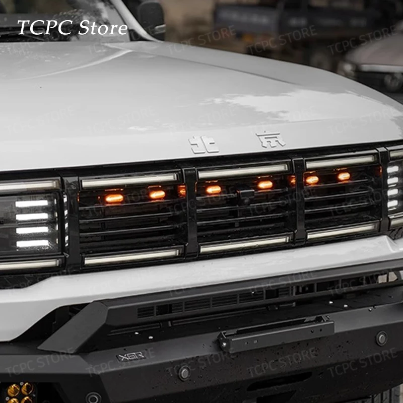 

Front LED Grille Light Yellow Lights Wire Harness For Baic BeiJing BJ40 2024 Daytime Running Grill Light Fog Lamp 6 LED beads