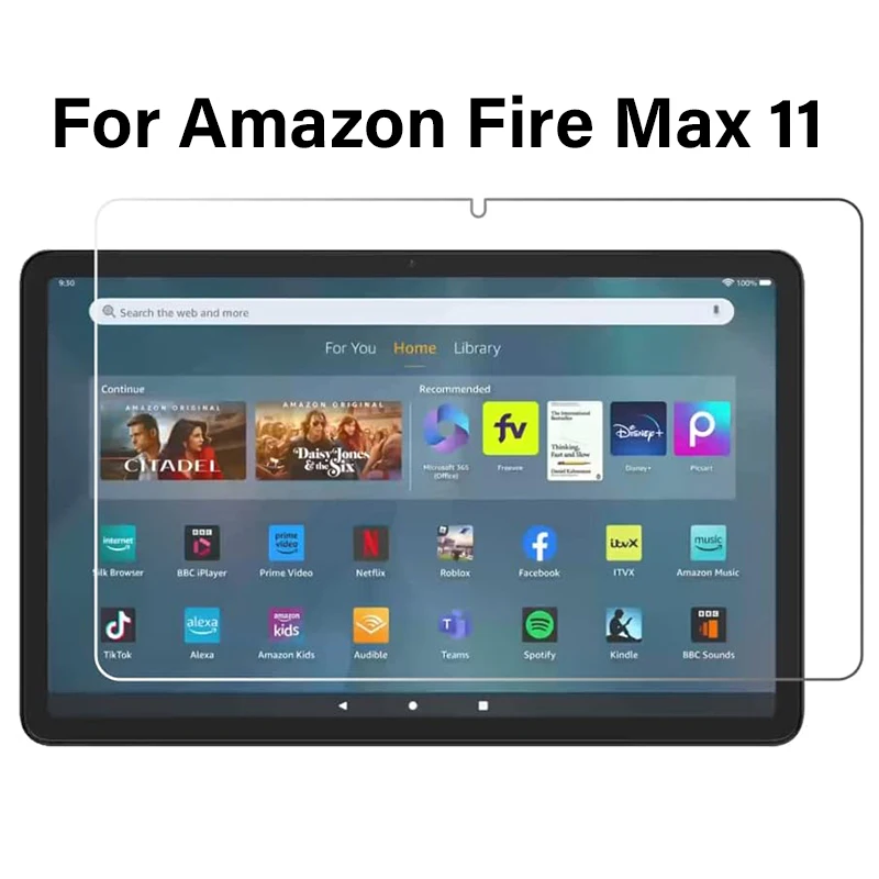 

For Amazon Fire Max 11 Tempered Glass Screen Protector 11 Inch 2023 Tablet Proof Protective Film