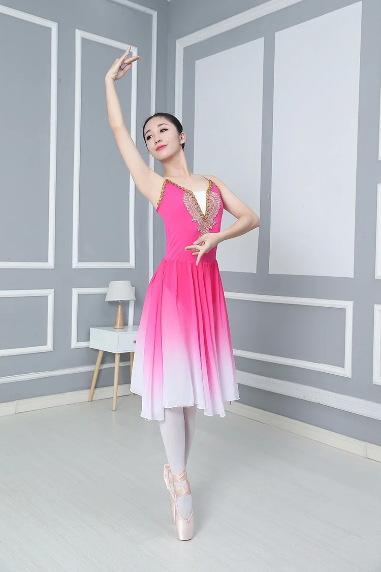Robe Tutu de Ballet longue pour femmes et enfants, couleur dégradée, haute qualité, jupes d'entraînement de fête, vêtements, Costumes de danse à la mode