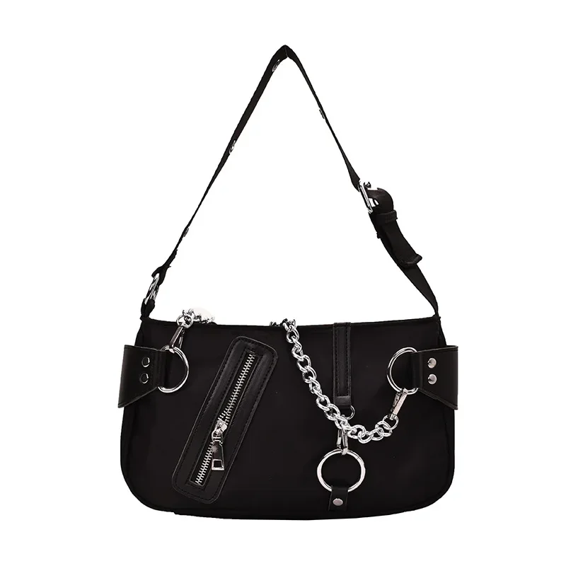 Rivet femmes sac à bandoulière casual luxe dames sacs à main concepteur avec Mini poche chaîne femme sac de messager sac à main noir