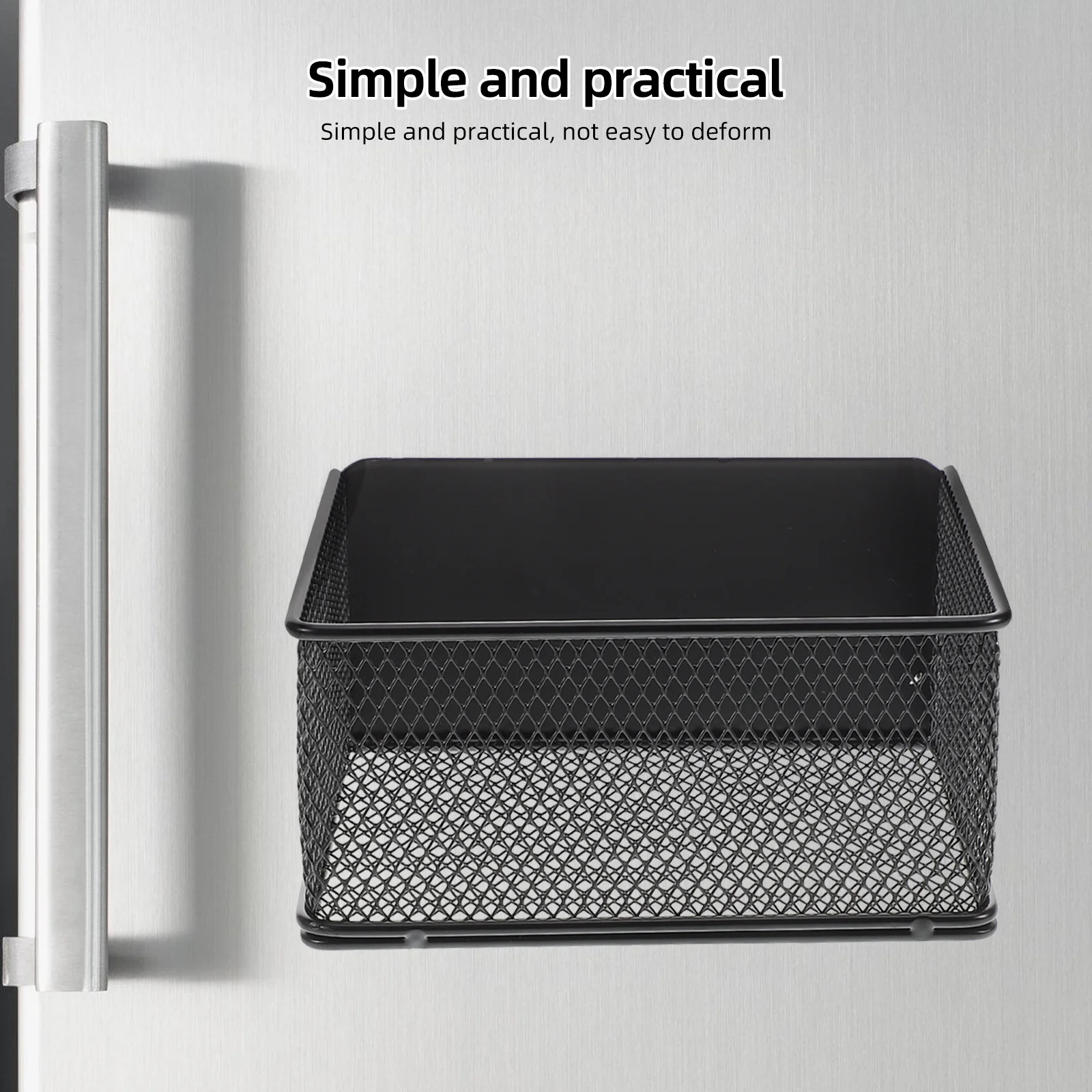 

Breathable Mesh Magnetic Storage Basket for Fridge Side Multifunctional Kitchen Organizer Holding Spices Tools Wall Mounted Wire