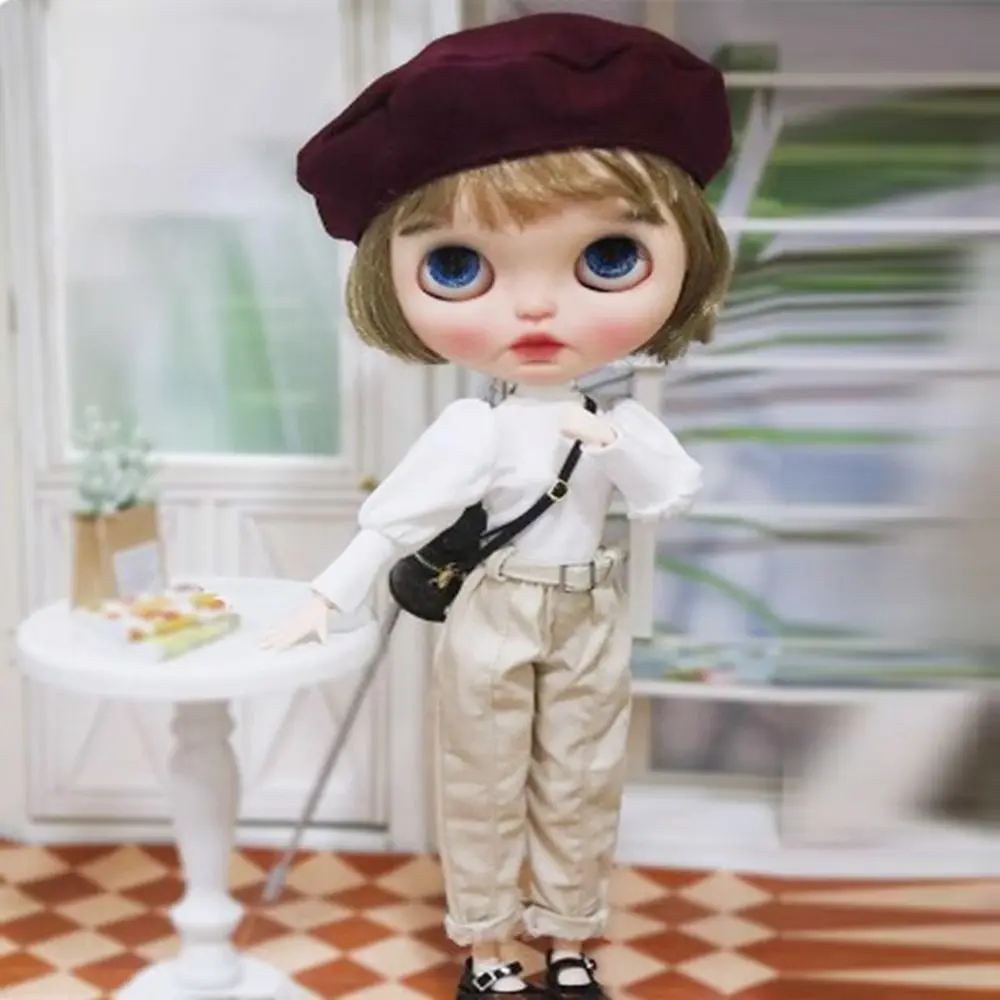 

Fashion Overalls Pants Mini DIY Accessories Shirt Beret Clothes Cute Princess Dresses Shorts for azone ob24 Dolls