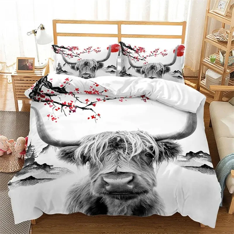 

Chinese Style Landscape Bedding Set Plum Blossom Duvet Cover Sets With Pillowcase Duvet Cover Single Full King Comforter Sets