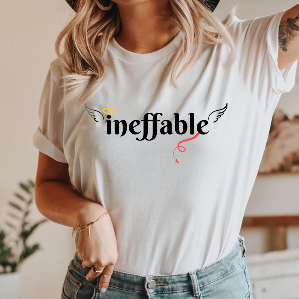 Good Omens Ineffable T-Shirt Aesthetic A.Z. Fell and Co Shirts Ineffable Graphic T Shirts Bookish Tee Unisex Short Sleeves Tops