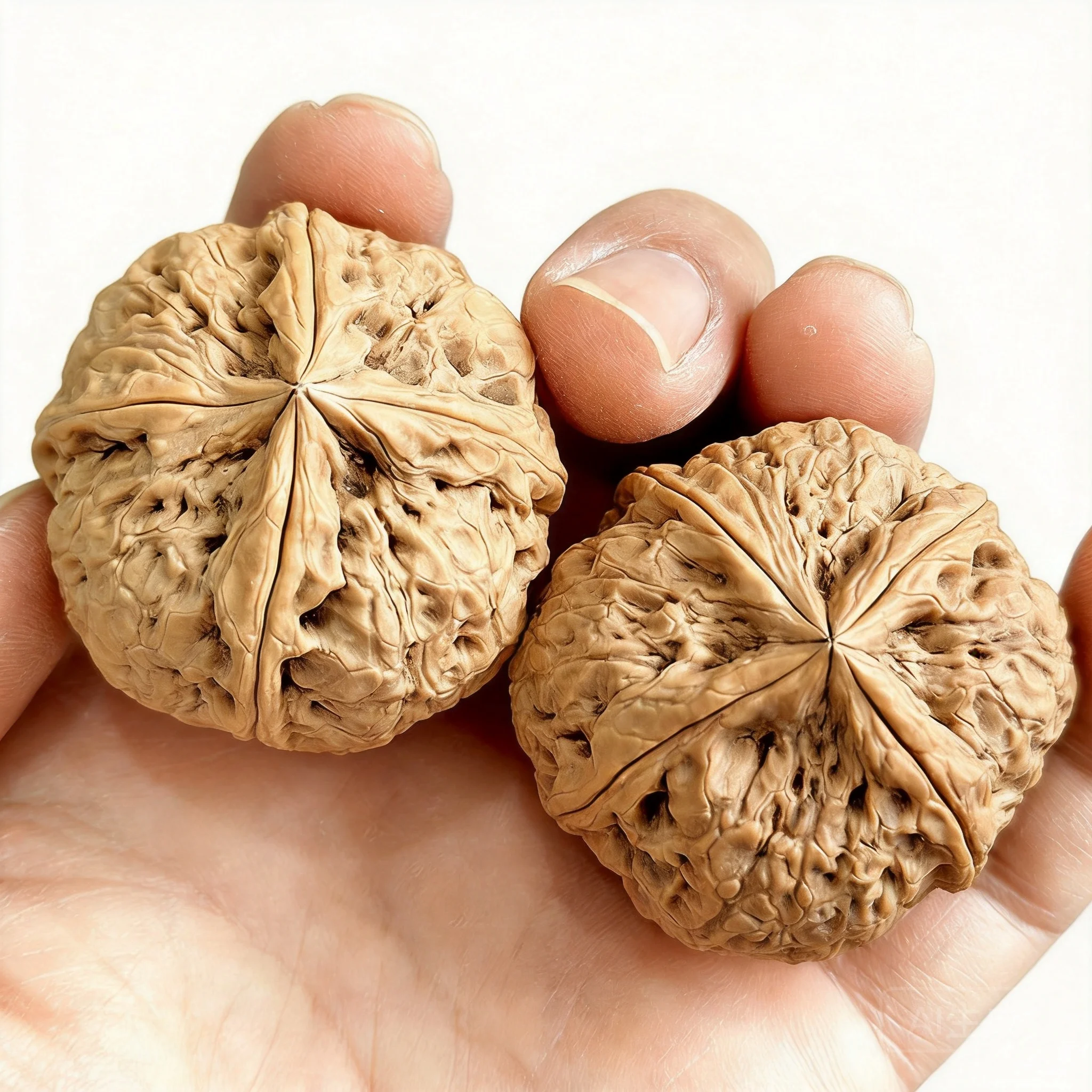 Natural Wild Four Ridges Iron Walnut One Pair Unmodified No Splicing Wenwan Collectible Stress Relief Gift For Men Friend Home
