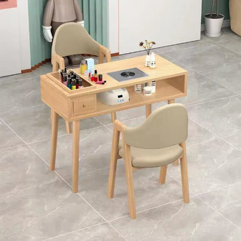 

Wooden Dressing Manicure Table Set Vacuum Cleaner Reception Multifunction Nail Tables Modern Storage Salon Furniture Mesas LLMT