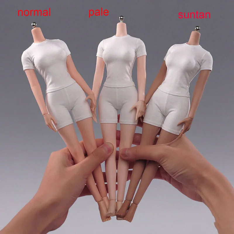 ANT T302 1/6 Scale Female Makeup Seamless Body 12 inch Large Breast Detachable Feet  Action Figure Body for Collectible Toy