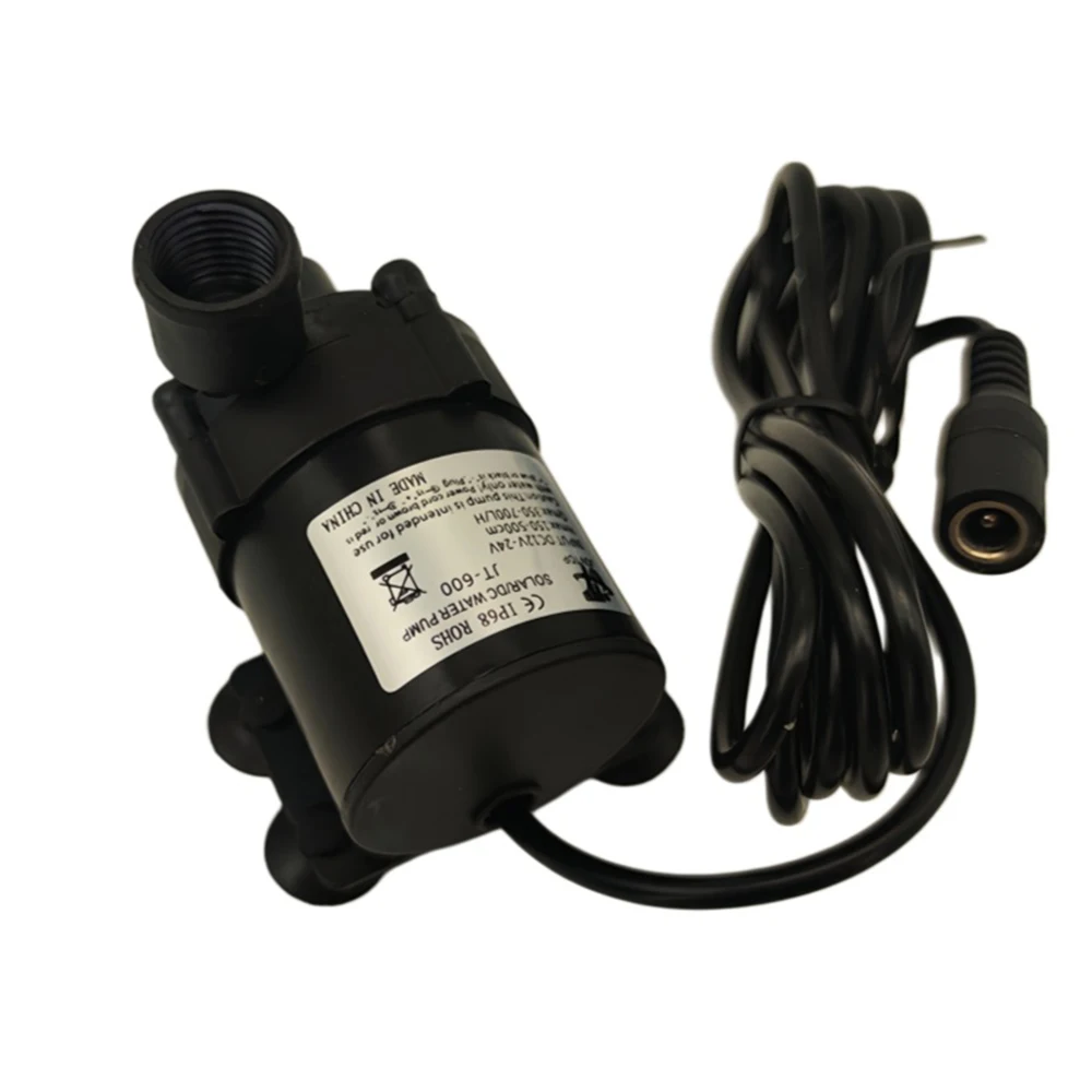 DC12V 24V 600B Mini 1/4-point Threaded DC Booster Water-cooled Circulating Brushless Water Pump 5.5X2.1mm Female Plug