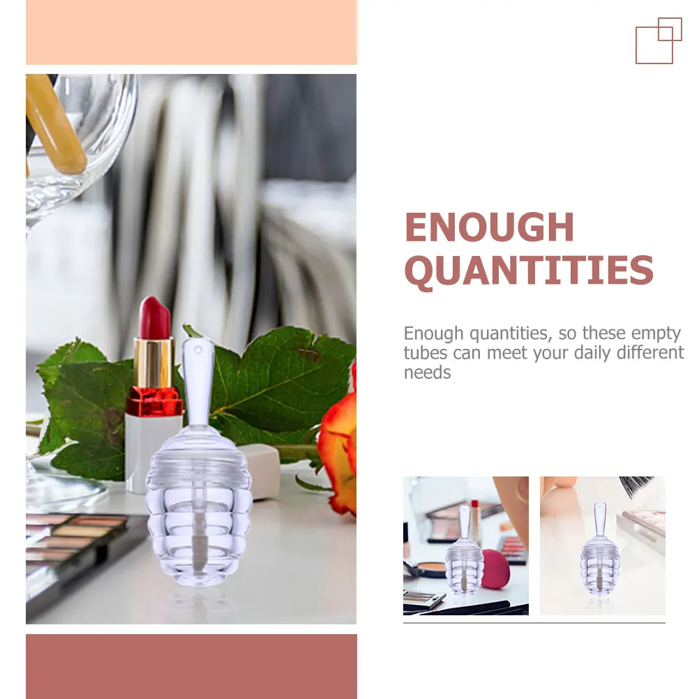 6pcs Honeycomb Lip Gloss Tubes Clear Empty Lip Balm Containers Tubes For Diy Liquid Blush Concealer Durable Leakproof